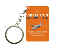 Thumbnail for Airbus C295M T.21 design on orange designed key chain, double-side print