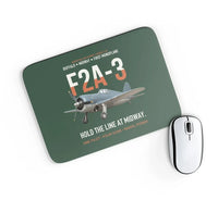 Thumbnail for F2A-3 Buffalo Hold the Line at Midway design on dark green rectangle mouse pad