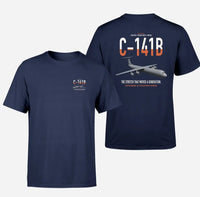 Thumbnail for C-141B Starlifter design on navy blue double-side t-shirt, double-side print
