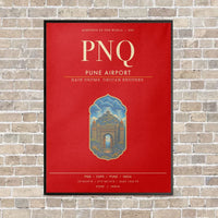 Thumbnail for Pune Airport PNQ - Canvas Framed - Red