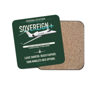 Thumbnail for Cessna Citation Sovereign+ design on dark green 1 piece coaster