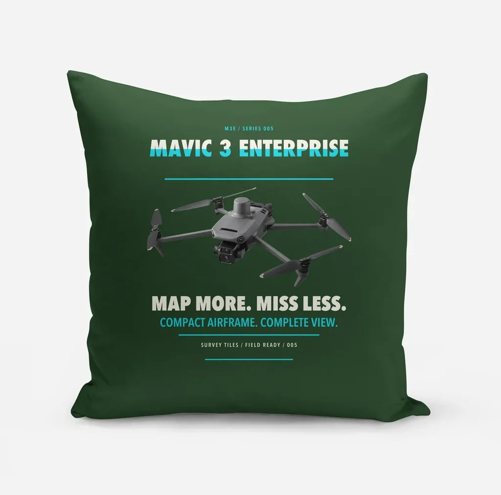 DJI Mavic 3 Enterprise design on dark green pillow