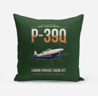 Thumbnail for P-39Q Airacobra design on dark green pillow