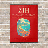 Thumbnail for Ixtapa-Zihuatanejo International Airport ZIH - Canvas Framed - Red