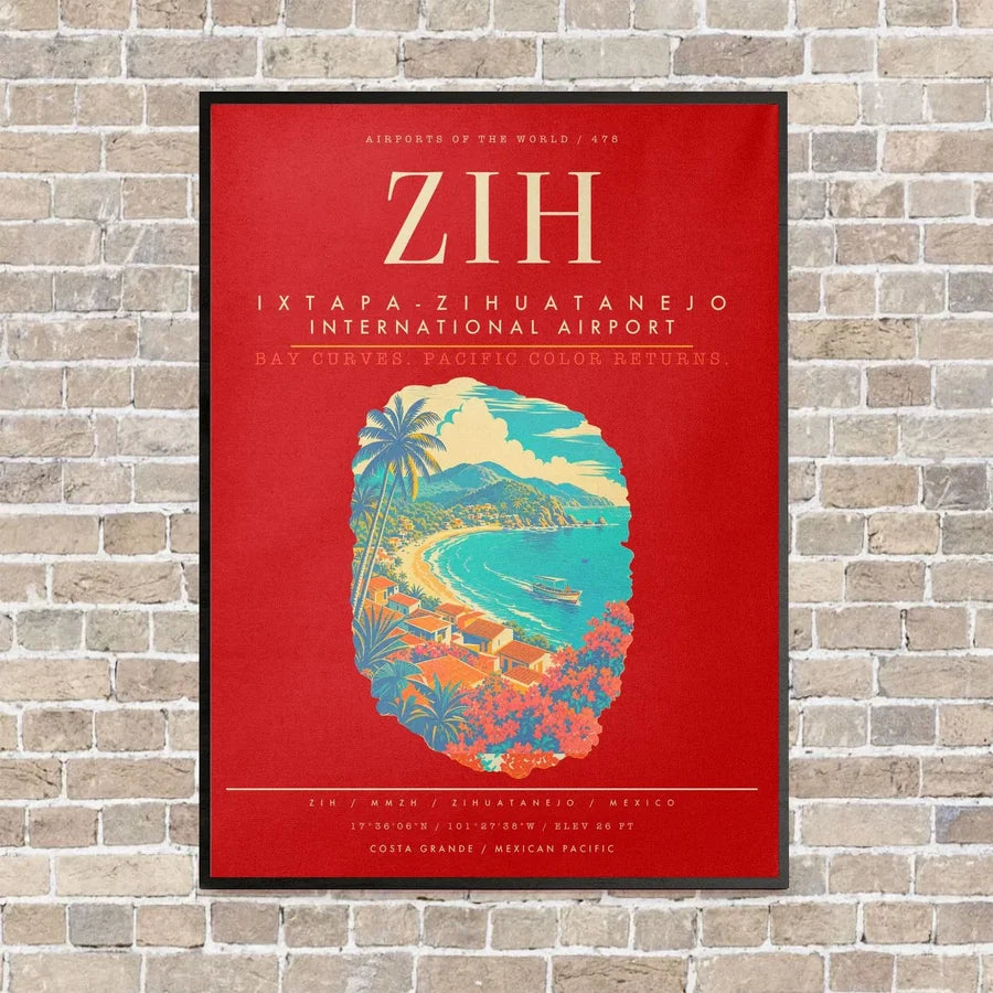 Ixtapa-Zihuatanejo International Airport ZIH - Canvas Framed - Red
