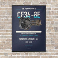 Thumbnail for CF34-8E vertical canvas print - framed - navy blue background