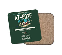 Thumbnail for Air Tractor AT-802F Fire Boss design on dark green 1 piece coaster