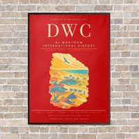Thumbnail for Al Maktoum International Airport DWC - Canvas Framed - Red