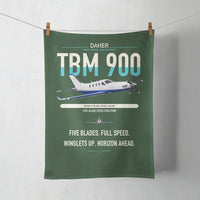Thumbnail for Daher TBM 900 design on dark green towel