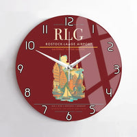 Thumbnail for Rostock-Laage Airport (RLG) design on dark red no frame wall clock