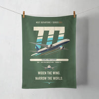 Thumbnail for Boeing 777-9 design on dark green towel