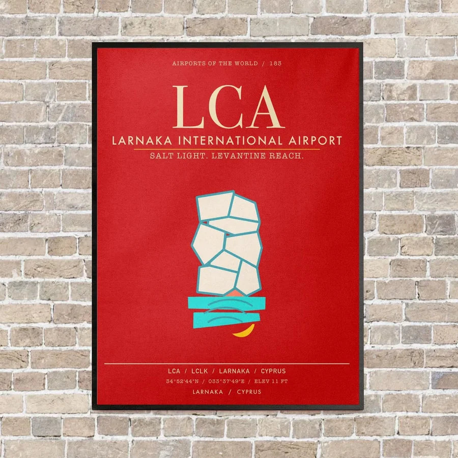 Larnaka International Airport LCA - Canvas Framed - Red