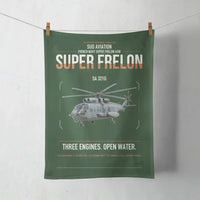 Thumbnail for Sud Aviation SA 321G Super Frelon design on dark green towel