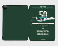 Thumbnail for Fokker 50 design on dark green ipad tablet case