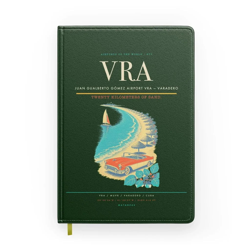 Juan Gualberto Gómez Airport (VRA) design on dark green notebook