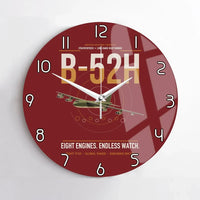 Thumbnail for B-52H Stratofortress design on dark red no frame wall clock