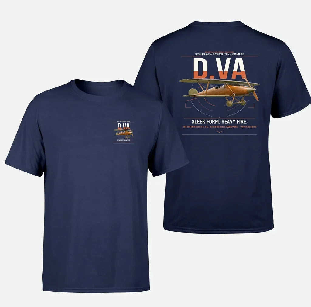 Albatros D.Va design on navy blue t-shirt, double-side print