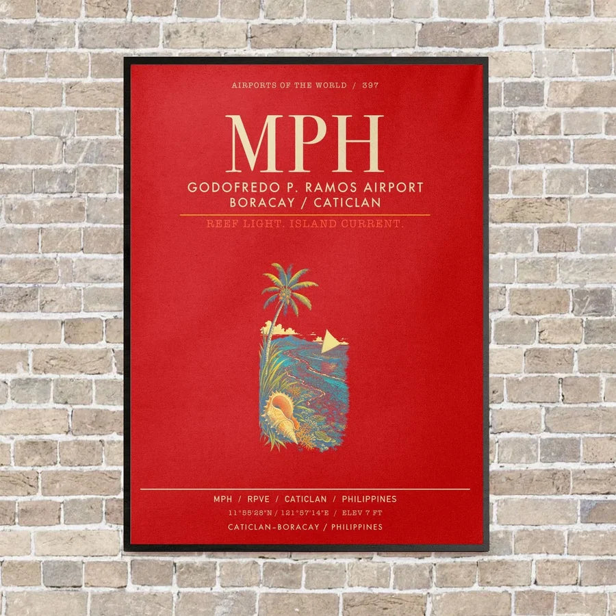 Godofredo P Ramos Airport Boracay Caticlan MPH - Canvas Framed - Red