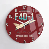 Thumbnail for F4D-1 Skyray design on dark red no frame wall clock