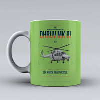 Thumbnail for HAL ALH Dhruv Mk III design on light green ceramic mug, double-side print