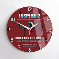 Thumbnail for DJI Inspire 2 design on dark red no frame wall clock