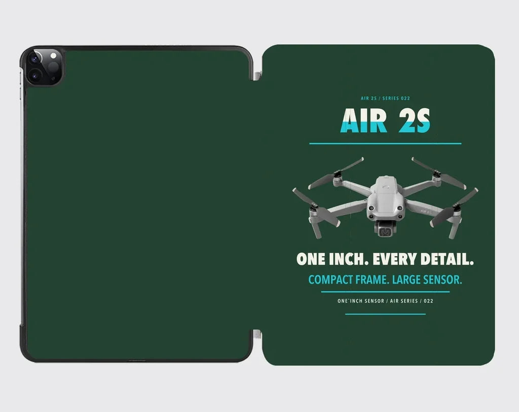DJI Air 2S design on dark green ipad tablet case