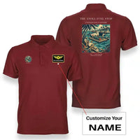 Thumbnail for VINTAGE G4069 - The Atoll Fuel Stop - Double-Side Polo T-Shirt design on red+name