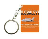 Thumbnail for Saab GlobalEye design on orange designed key chain, double-side print