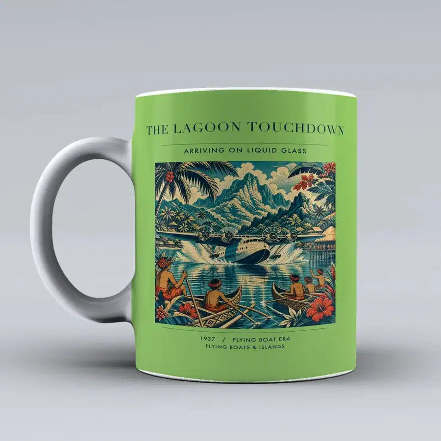 VINTAGE G4181 - The Lagoon Touchdown - Ceramic Mug design on lightgreen