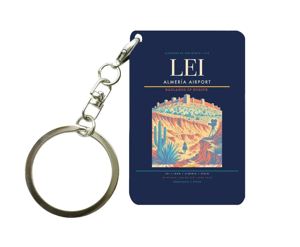 Almería Airport (LEI) design on navy blue key chain