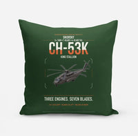 Thumbnail for Sikorsky CH-53K King Stallion design on dark green pillow