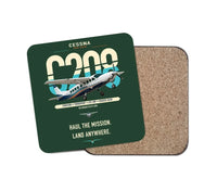 Thumbnail for Cessna 208 Caravan design on dark green 1 piece coaster