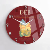 Thumbnail for Debrecen International Airport (DEB) design on dark red no frame wall clock