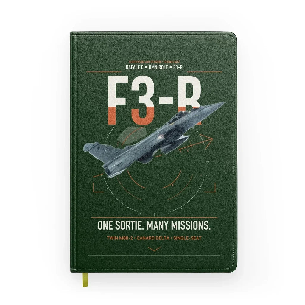 Dassault Rafale C — F3-R standard design on dark green notebook