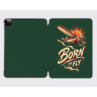 Thumbnail for Born To Fly V2 design on dark green ipad tablet case