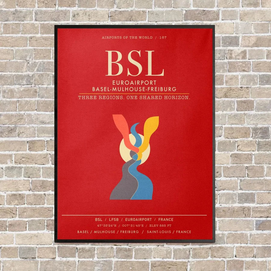 EuroAirport Basel-Mulhouse-Freiburg BSL - Canvas Framed - Red