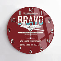 Thumbnail for Cessna Citation Bravo design on dark red no frame wall clock