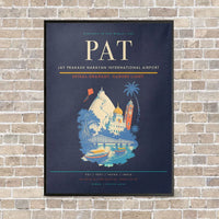 Thumbnail for Jay Prakash Narayan International Airport PAT vertical canvas print - framed - navy blue background