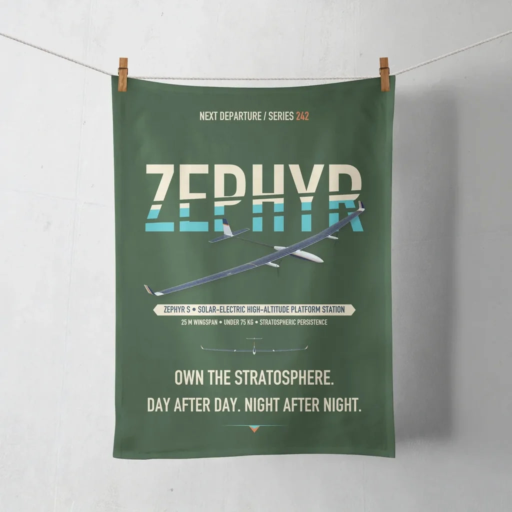 Airbus Zephyr S design on dark green towel