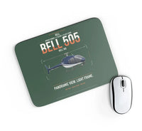 Thumbnail for Bell 505 design on dark green rectangle mouse pad