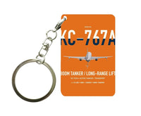 Thumbnail for Boeing KC-767A design on orange designed key chain, double-side print