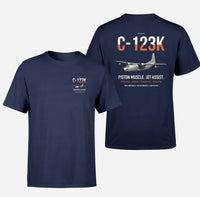 Thumbnail for C-123K Provider design on navy blue double-side t-shirt, double-side print