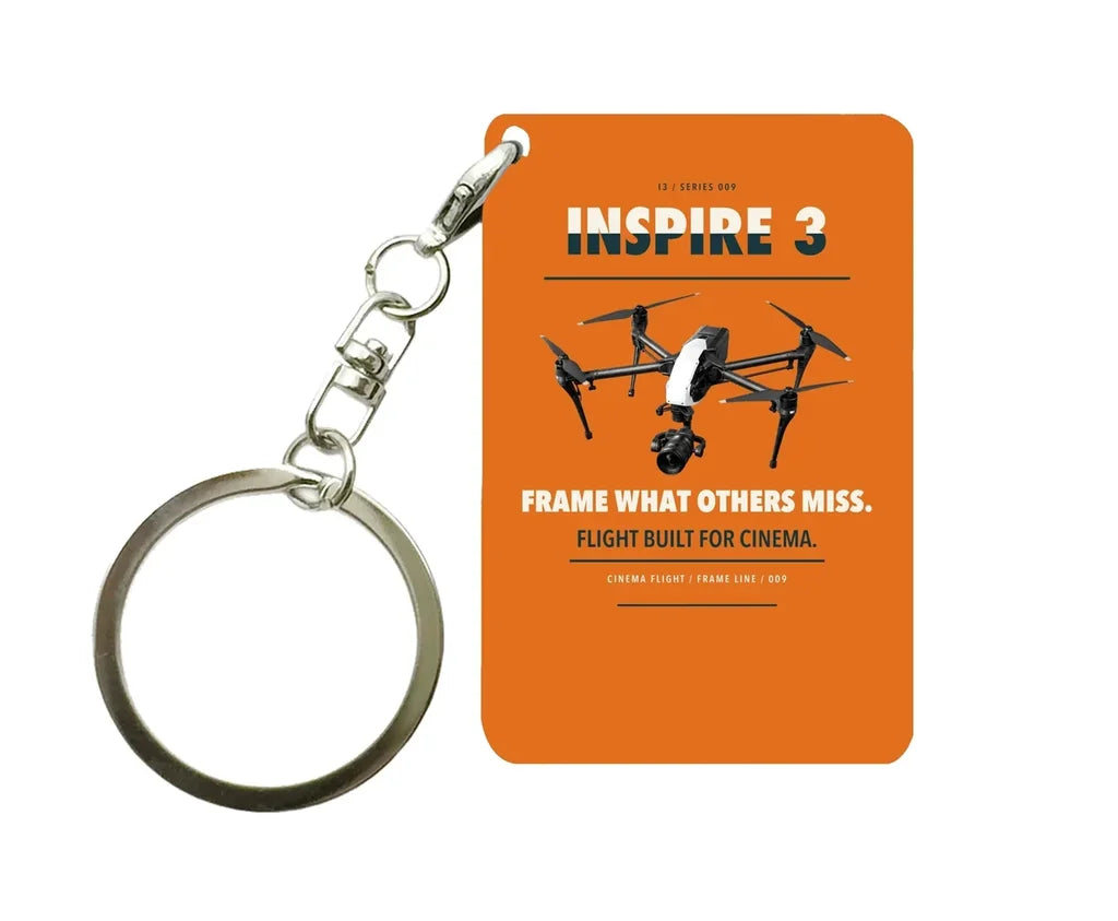 DJI Inspire 3 Key Chain design on orange key chain
