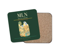 Thumbnail for Melilla Airport (MLN) design on dark green 1 piece coaster