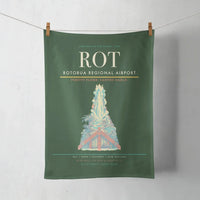 Thumbnail for Rotorua Regional Airport (ROT) design on dark green towel