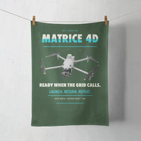 Thumbnail for DJI Matrice 4D design on dark green towel