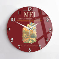 Thumbnail for Meridian Regional Airport (MEI) design on dark red no frame wall clock