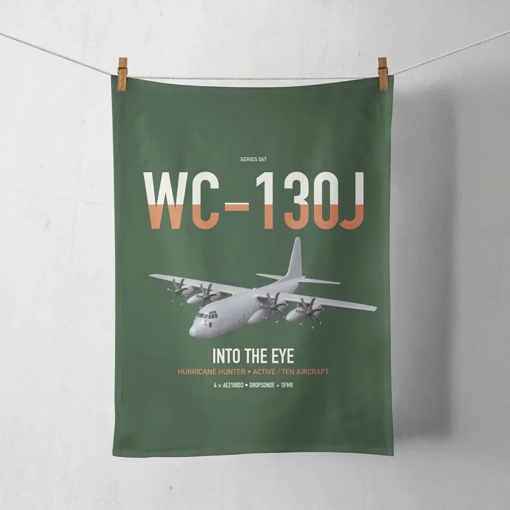 WC-130J Hurricane Hunter design on dark green towel