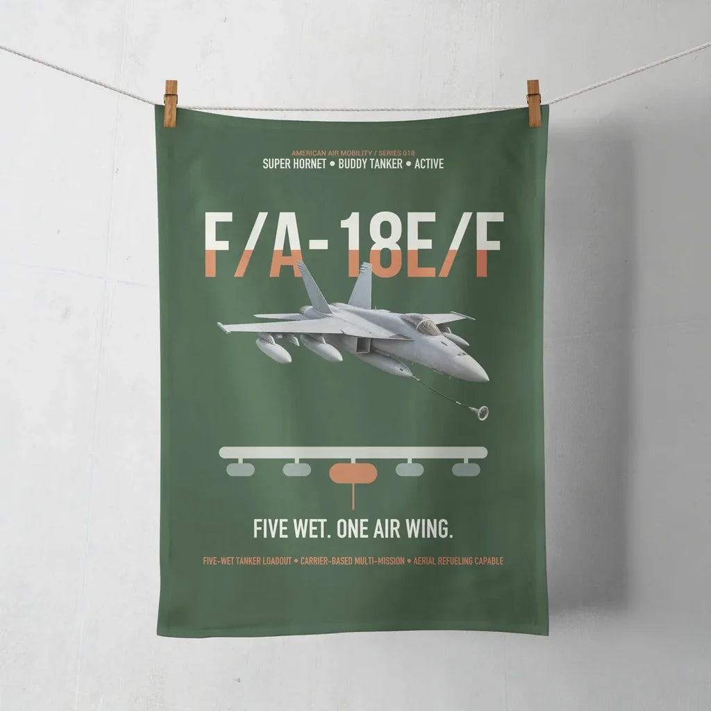 F A-18E F Buddy Tanker design on dark green towel