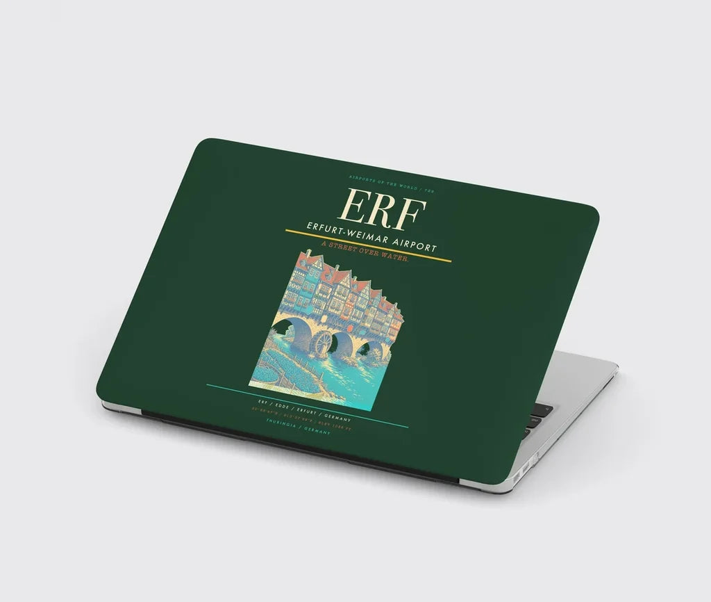 Erfurt-Weimar Airport (ERF) design on dark green MacBook case